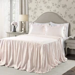 Decor Ticking Stripe Bedspread Queen Size 3 Piece Set Blush - Ruffle. Fixed Price $116.36.