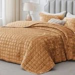 Bedelite Velvet Quilt Set Queen Size - Luxury Comforter Bedding 3 Pie. Fixed Price $119.75.