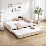 Full Size Upholstered Daybed W/trundle Wooden Frame For Bedroom Guest. Fixed Price $188.99.