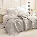 Lady Ann Quilt Set Cal King Gray (linen Petal) 3 Piece Bedding 118 X106 New. Fixed Price $54.95.