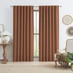 Keqiaosuocai Rust Linen Blackout Curtains For Bedroom 84 Inch Length 2 Panels.... Fixed Price $56.37.