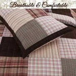 New! Cozy Modern Lodge Log Cabin Red Brown Beige Taupe Tan Plaid Quilt Set. Fixed Price $156.32.