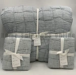 Pottery Barn Cozy Cloud Chenille King Cal Quilt Euro Shams Chambray #T1029. Fixed Price $338.74.