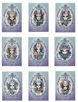 Blue Venice Carnival Mask Multi-size Set Cotton Fabric Quilt Blocks. Fixed Price $13.50.