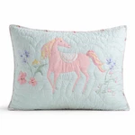 Pottery Barn Kids Floral Horse Quilted Sham Standard Pillow Cover New Bedding. Fixed Price $39.99.