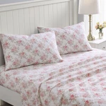 Laura Ashley Queen Pink Flannel Sheet Set Comfortable Cotton Bedding. Fixed Price $66.29.