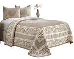 Superior Queen Cotton Blend Bedspread Set W/ Pillow Shams Jacquard Floral. Fixed Price $78.99.