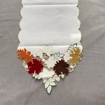 Collections Etc Fall Leaves Table Runner Multicolor Ivory Cut Out Embroidered. Fixed Price $9.95.