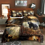 Luvivihome 3PCS Black Bear Deer Comforter Set Queen Size, Elk Moose Mallard D.... Fixed Price $54.92.