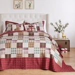 Greenland Home Oxford 100% Cotton Quilted Bedspread Set, 3-PIECE Jumbo King, Red. Fixed Price $89.00.