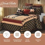 3 Pc King Wild Moose Quilt And Shams; Virah Bella Cabin Red Tracks Antlers. Fixed Price $40.45.