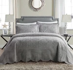 New Vcny Home Westland 3-PC. Plush Bedding Quilt Set Grey Size- King. Fixed Price $74.87.