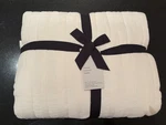 West Elm Organic Dobby Ladder Stripe King /cal Coverlet + 2 Shams Alabaster. Fixed Price $175.00.
