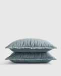 Nwt Quince European Linen Dream Quilt Sham Set Standard Dusty Blue Msrp $60. Fixed Price $37.99.