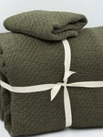 West Elm Reflections Matelasse Quilt Dark Olive King + 1 Euro Sham. Fixed Price $175.00.