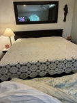 Vtg Cotton King Hand Crochet Bed Coverlet 109X83 Medallion Lace Heirloom Ivory. Fixed Price $100.00.