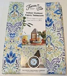 Fiesta Indoor Outdoor Fabric Tablecloth 60"X102" Water Repellent Wipe Clean Nwt. Fixed Price $49.00.