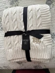 Ralph Lauren Jamie Cable Knit Monogram Throw Blanket. Fixed Price $50.00.