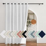 Nicetown White 100 Blackout Linen Insulated Patio Curtain 84 Inch Long Burg. Fixed Price $61.94.