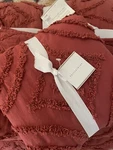 Nwot Pottery Barn Polly Candlewick Full /queen Quilt With 2 Shams Brick. Fixed Price $277.00.