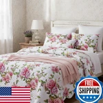 Dada Bedding Romantic Roses Floral Bedspread Set - Lovely Spring Pink White. Fixed Price $122.08.