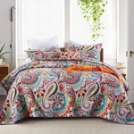 Qucover King Quilt Bedding Set, Gorgeous Paisley Pattern Bedspreads Size.... Fixed Price $99.74.