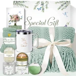 Gift Baskets Women, Comfort Get Well Soon Throw Blanket, Sage Green. Fixed Price $69.99.