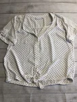 New York & Company Blouse Womens Xl White Polka Dot Tie Front Short Sleeve Top. Fixed Price $15.99.