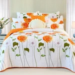 Evenhug 100% Cotton Quilt Queen Size Orange Sunflower Bedding Set Floral Ligh.... Fixed Price $87.04.
