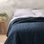 King Heavyweight Linen Blend Quilt Dark Mineral Blue - Casaluna. Fixed Price $58.99.