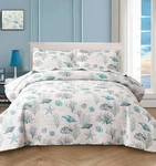 Chesity 3-PIECE Ocean Quilts Set Size Beach King, White Light Green. Fixed Price $55.70.