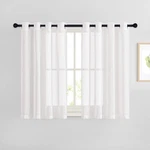Nicetown White Flax Linen Sheer Bedroom Curtains Grommet, Decorative Window. Fixed Price $31.00.