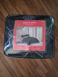 Juicy Couture Plush Black/gray Jc Monograms 4PC King Comforter Set Soft & Cozy. Fixed Price $105.00.
