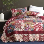 Cotton Bedspread Quilt Bedding Sets 3 Pieces King Gorgeous Red Patchwork. Fixed Price $128.07.