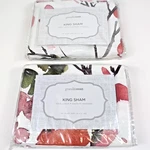 2 Grandin Road 100% Cotton King Pillow Shams Autumn Blossom Pink Green Floral. Fixed Price $47.96.