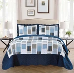 Fancy Collection 3PC Bedspread Cover White Navy Squares King/california K.... Fixed Price $34.37.