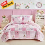 Joyreap Size Quilt Set For Girls, Pink Butterflies TWIN-68"X88",. Fixed Price $53.55.