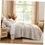 Paisley Quilt Queen Size Bedding Set, Full / 27 - Perfect Taupe. Fixed Price $83.93.