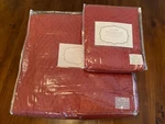Grandin Road / Cotton Hand Stitched Quilt Twin + 1 King Sham, Red Clay $229 New. Fixed Price $135.00.