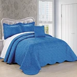 Damask 4 Piece Bedspread Set Scalloped Edge Reversible Coverlet Bedding. Fixed Price $65.99.