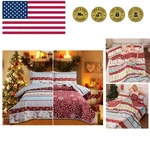 King Size Christmas Quilt Bedding Set: Rustic Lodge Deer Snowflake Cabin Home.... Fixed Price $27.99.