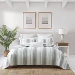 Tommy Bahama 3PC King La Prisma Striped Texture Quilt Bedding Set Green. Fixed Price $63.99.