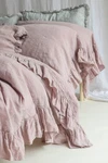 Ruffle Linen Duvet Cover, Dusty Pink Bedding Set, Bohemian Quilt. Fixed Price $129.00.