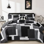 Dobuyly Grey Black Quilt Set King Size, White Geometric Wi. Fixed Price $77.99.