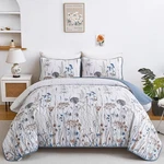 Dobuyly Blue King Size Quilts For Bed, Floral Botanical Bedding Set 3. Fixed Price $66.48.