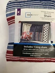 Mainstays Reversible Multicolor Vintage Americana Patchwork Quilt Sham King Nwt. Fixed Price $9.99.