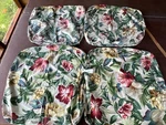 Vtg 4 Pillow Sham Set South Sea Rattan Co. 27X22 Beige Tropical Floral Red. Fixed Price $21.00.