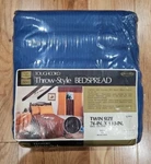 Vintage Sealed! Sears Toughcord Throw-style Bedspread Twin 76"X110" Royal Navy. Fixed Price $79.99.