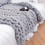 Chunky Throw 40", Hand Knitted Warm Chenille Blanket, .... Fixed Price $33.24.