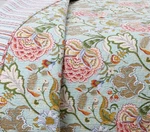 Green Jacobean 3PC Queen Quilt Set : Cotton Cottage Cozy Pink Camellia Floral. Fixed Price $94.45.